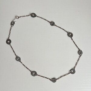 Handmade Silver Tone Necklace 19”